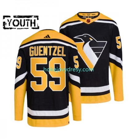 Dětské Hokejový Dres Pittsburgh Penguins JAKE GUENTZEL 59 Adidas 2022-2023 Reverse Retro Černá Authentic